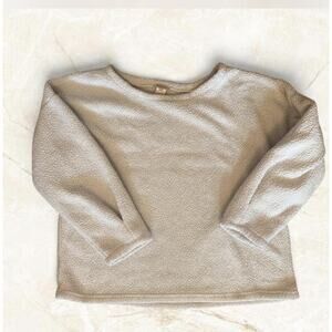 Sundance Ivory Fuzzy Teddy Fleece Pullover Sweater- Loungewear Casual Cozy Med